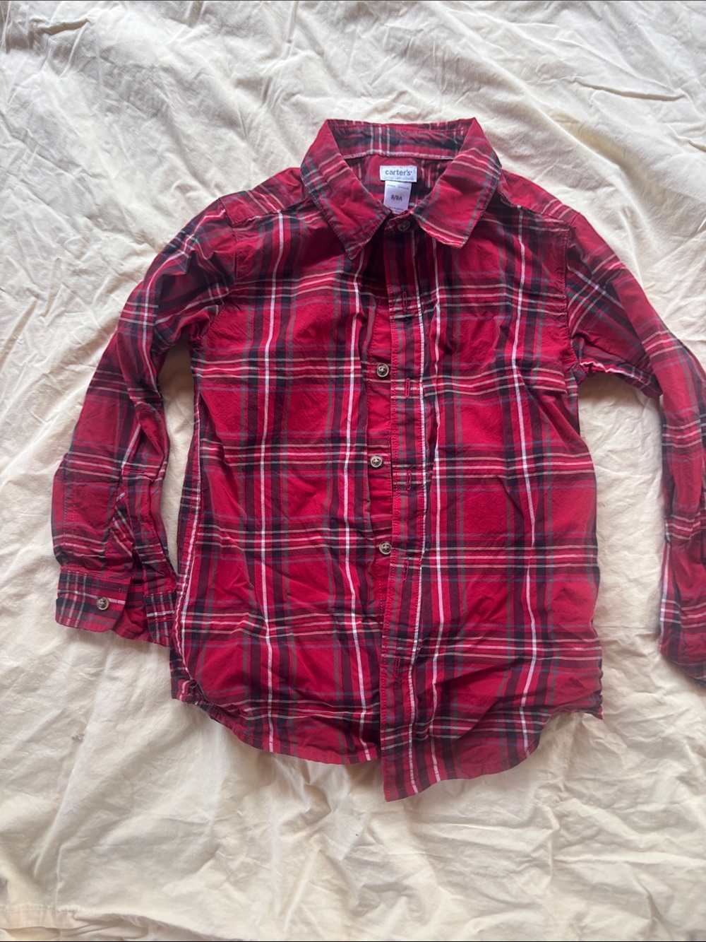 Carter's Red and Black Plaid Button-Down Shirt for Kids